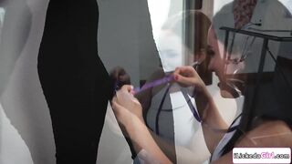 Petite lesbian masturbating while facesitting her hairy bff (Jenna Sativa)