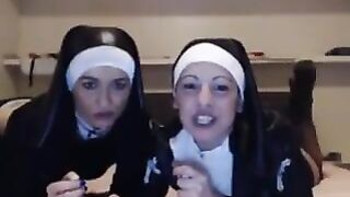 Lesbians nun horny show