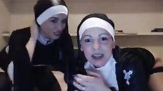 Lesbians nun horny show
