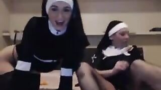 Lesbians nun horny show