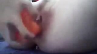 Sexy nerd with horse cock dildo!