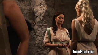 Lesbian Slave Tied Up On Cross And Whipped