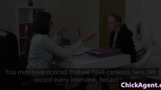 Euro casting agent strapon fucking lesbian