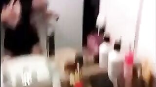 Butch fucks teen with strap-on