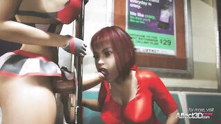 Public Lesbian Futanari Sex In A Train