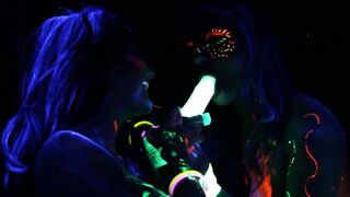 Abigail Mac and Ava Adams Blacklight Sex Party