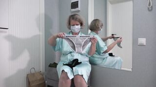 New panties and new sex toys for a mature housewife with a plump ass, big tits and a hairy pussy. Unboxing and masturbation from a curvy MILF. PAWG.