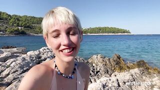 Ersties - Adorable Annika Fingers Herself On a Beach in Croatia