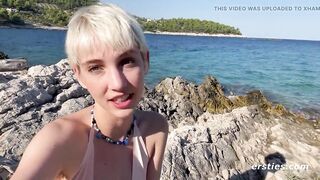 Ersties - Adorable Annika Fingers Herself On a Beach in Croatia
