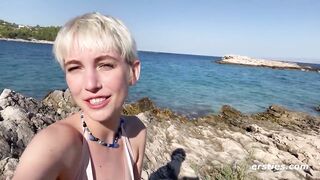 Ersties - Adorable Annika Fingers Herself On a Beach in Croatia