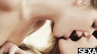 Cute lesbians can't get enough of licking each other's pussy