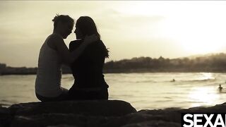 Cute lesbians can't get enough of licking each other's pussy