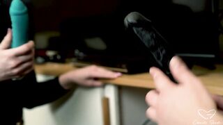 Charlie and Mia fuck and fist each other with toys they discover while robbing an apartment