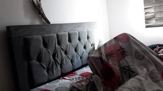 I masturbated in my stepdad's room while he was taking a break and he noticed and ended up destroyin