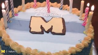 Old and young lesbian birthday party