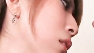 Uncensored Japanese lesbians licking each other pussies