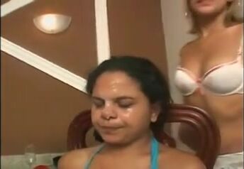Stupid slave eats spit, snot and ass of 4 girls - Lesbian Porn Videos