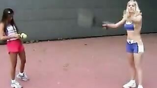 Girls in Love - Katie and Sabrine in Lesbian Tennis Lesson