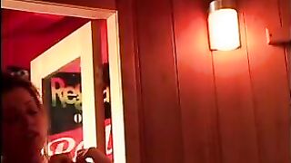 Two sexy young lesbians play with each other, a toy in the sauna