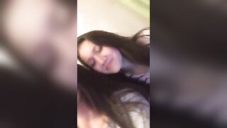 Girls kiss in webcam