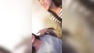 Girls kiss in webcam