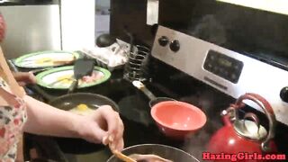 Lesbian teen pleasure eachother with toys