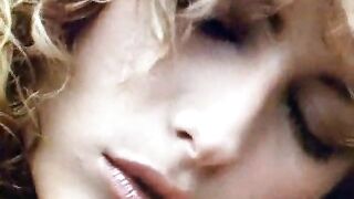 Sensual lesbians making love outdoors