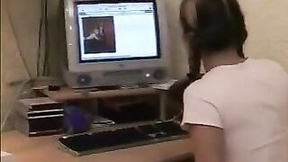 Hot aunt catch her masturbating and decide to be nasty