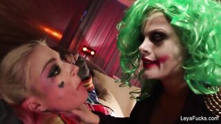 Whorley Quinn Leya gets a hard fucking from She Joker Nadia