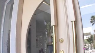 Dominant brunette humiliates and degrades skinny blond with a variety of sex toys.