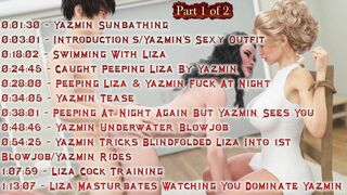 MILFY City Final Version (Part 1/2) - Lesbian's Liza & Yazmin Catch You Spying On Their Naughty Affairs (No Commentary/Door Skips/All Scenes)
