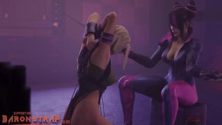 Cammy and Juri Lesbian Foot Tickle Domination