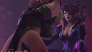 Cammy and Juri Lesbian Foot Tickle Domination