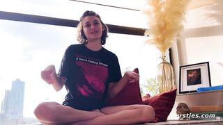 Ersties - Cute Daphne Masturbates On a Window Sill For All To See