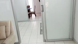 I masturbate secretly from my stepsister, she surprises me and we end up having a great fuck.