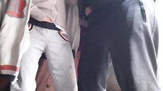 First we cum in our clothes, then we cum on our hands, and then we cum in each other’s hands