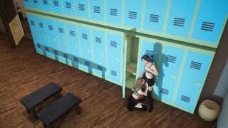 Office Locker Room Lesbian pussy licking while fingering