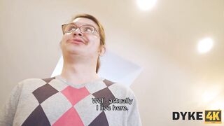DYKE4K. Sexy models with small tits prefer to play with pussies in front of a man