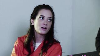 Cute Gia Paige and Dana Vespoli in lesbian prison sex