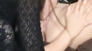 Smoking lesbian strapon