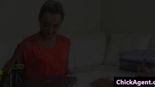 Beautiful agent sixtynines with casting babe