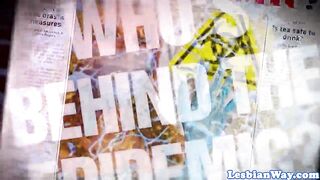 Redhead lezdom dominates oral orgy