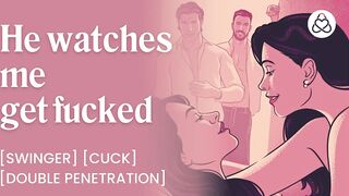 Fucked in front of my husband at a swingers club [porn for women] - EROTIC ASMR AUDIO PORN
