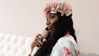 Two black girls fuck white slut with strapon