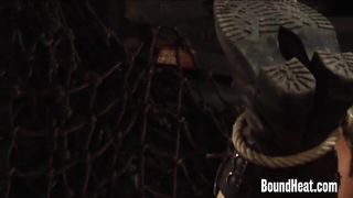 Young Brunette Caught And Tied Up In The Woods