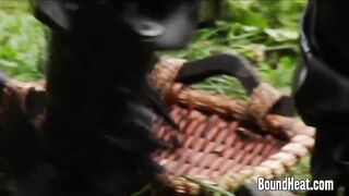 Lesbian Huntress Caught Young Brunette In The Woods