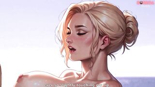 futa shemale on female stepsister - Blowjob on public beach full of people (3D/Hentai/Animate/ASMR)