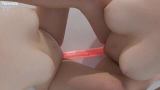 bestfriends having a good time after school - two ass one dildo