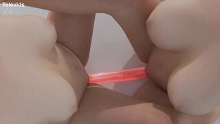 bestfriends having a good time after school - two ass one dildo