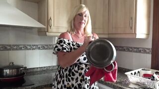 AuntJudys - Your Busty BBW Wife Melody Masturbates with You in the Kitchen